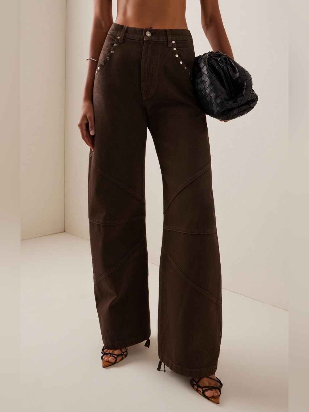 EB Denim Frederic Barrel Jeans High Rise Brown 25 EUC